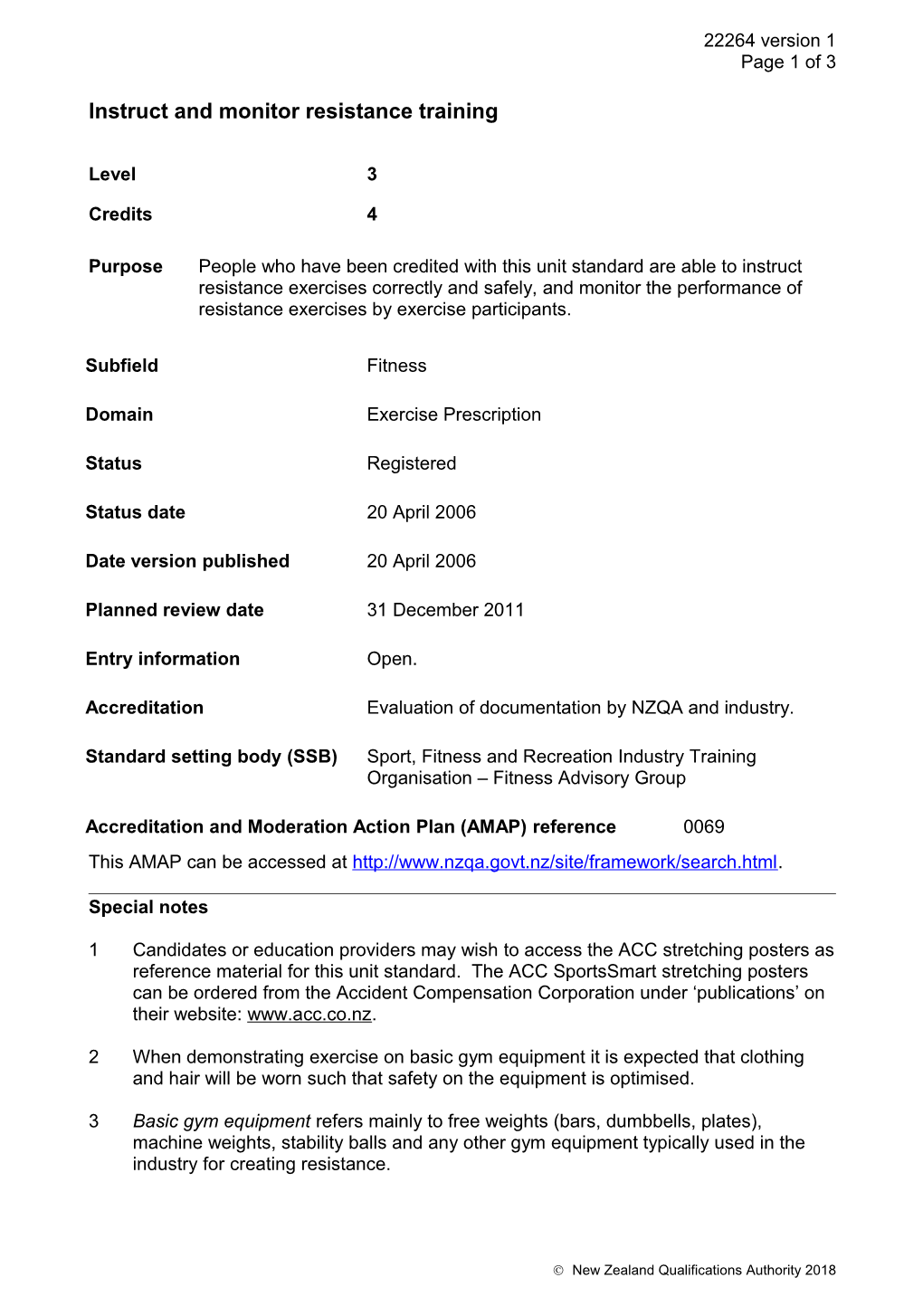 22264 Instruct and Monitor Resistance Training