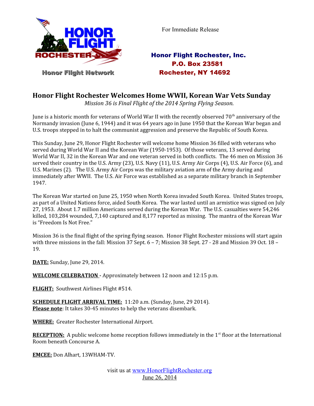 Honor Flight Rochester, Inc