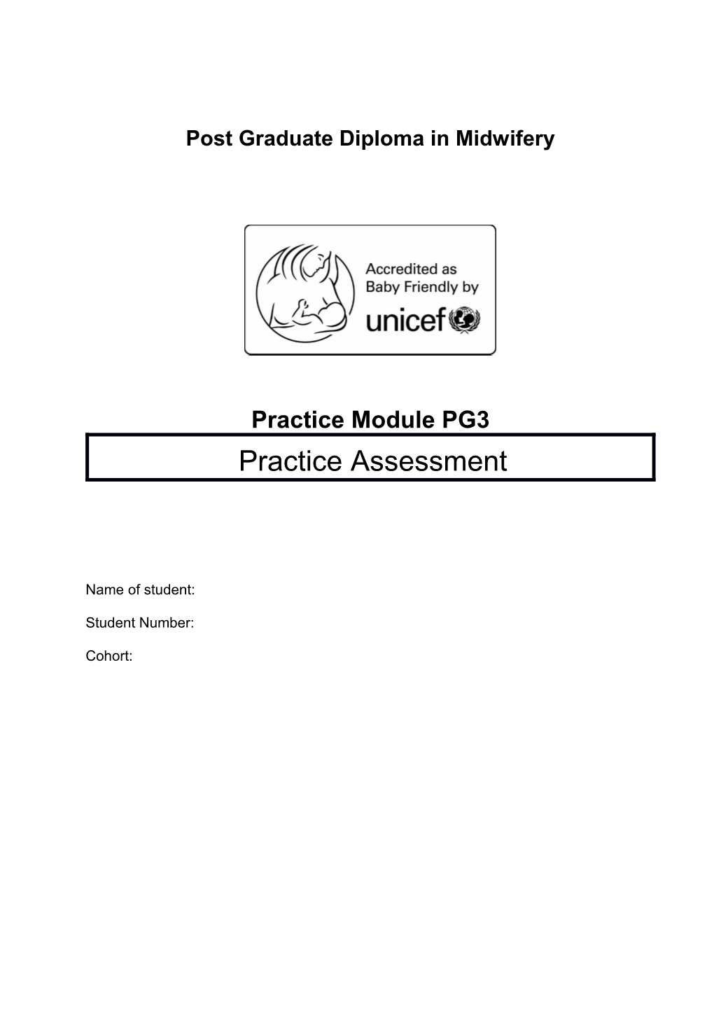 Midwifery Practice Module PG3 - Practice Assessment Document