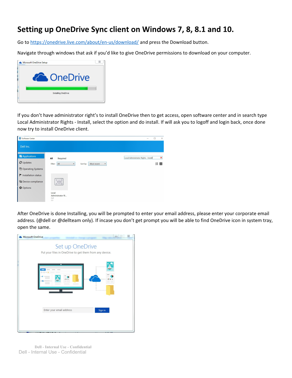 Setting up Onedrive Sync Client on Windows 7, 8, 8.1 and 10