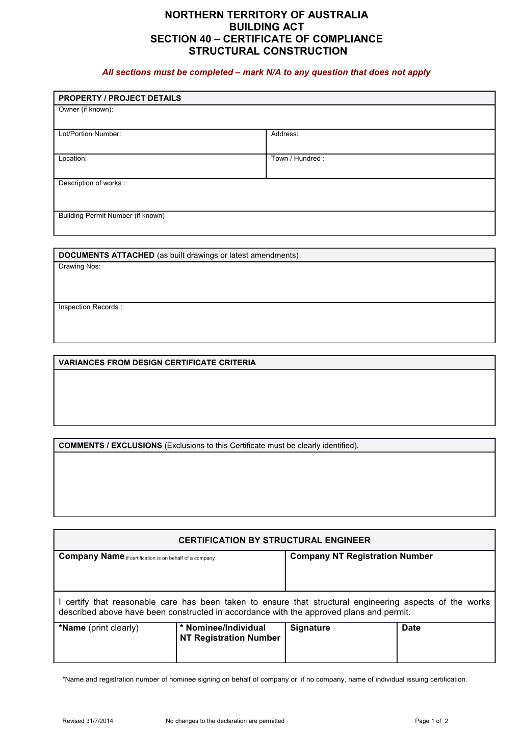 Structural Construction - Section 40