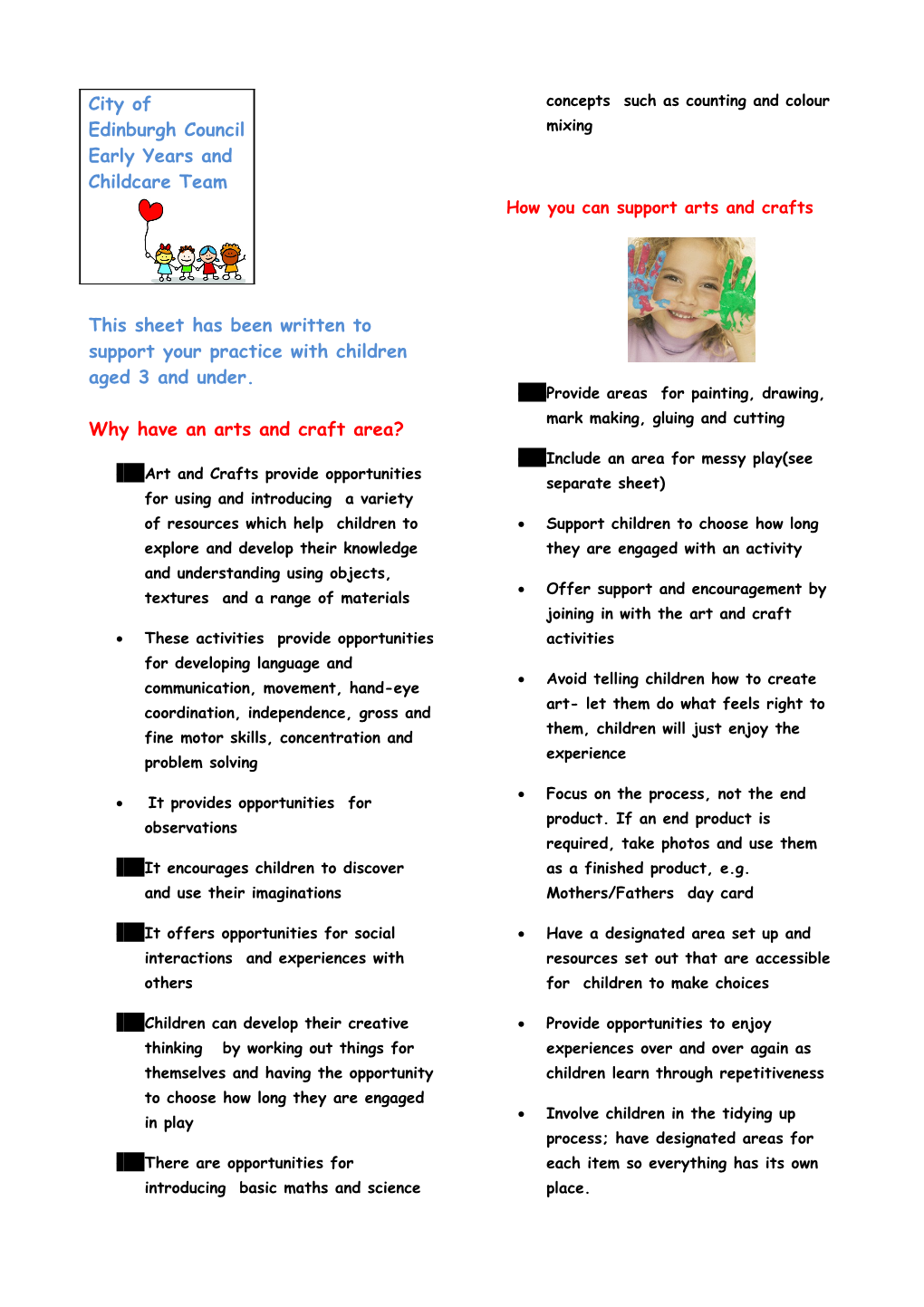This Sheet Has Been Written to Support Your Practice with Children Aged 3 and Under