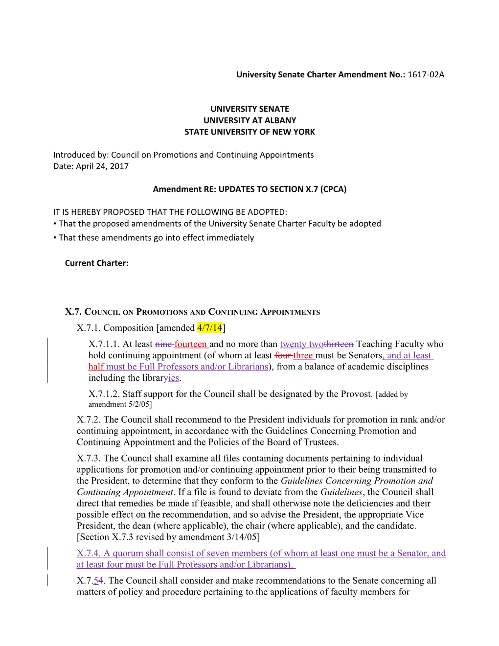 Senate Charter of 11/27/03 with April 2004 Amendments