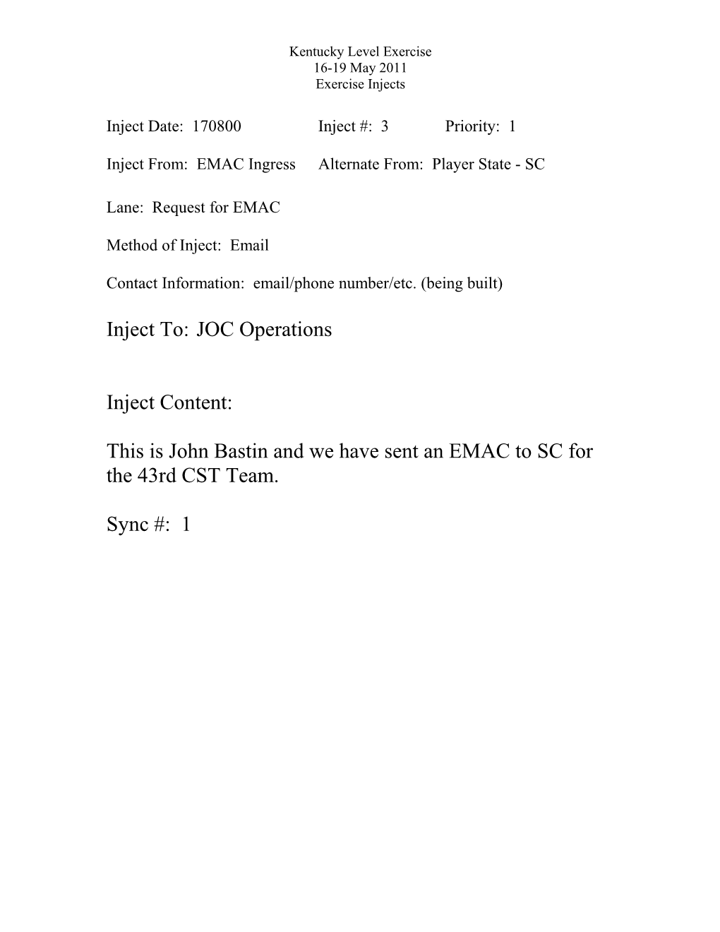 EMAC Missions Kyng-Civilian