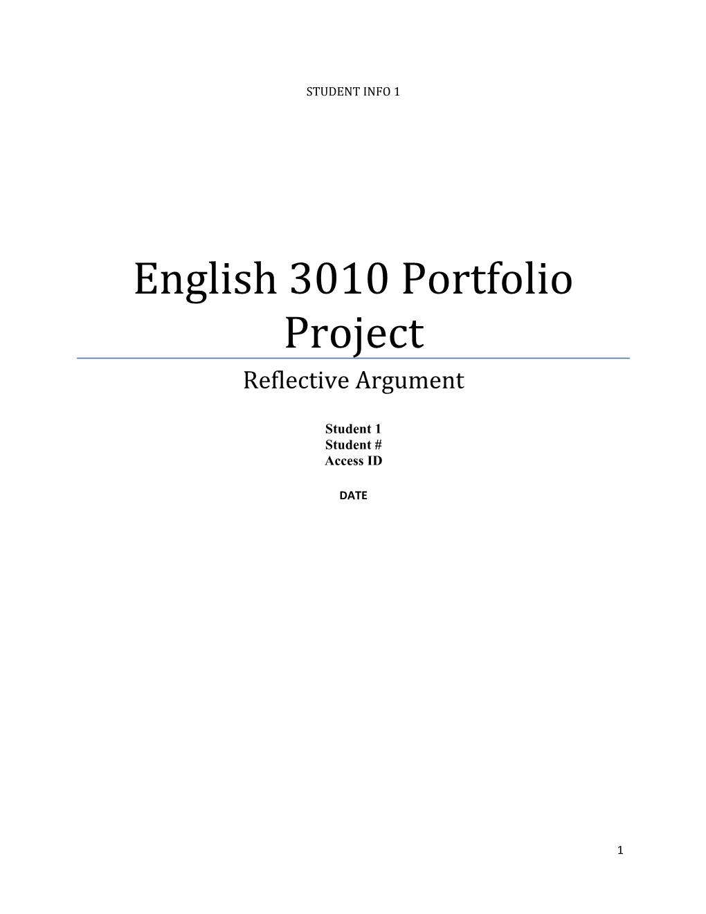 English 3010 Portfolio Project