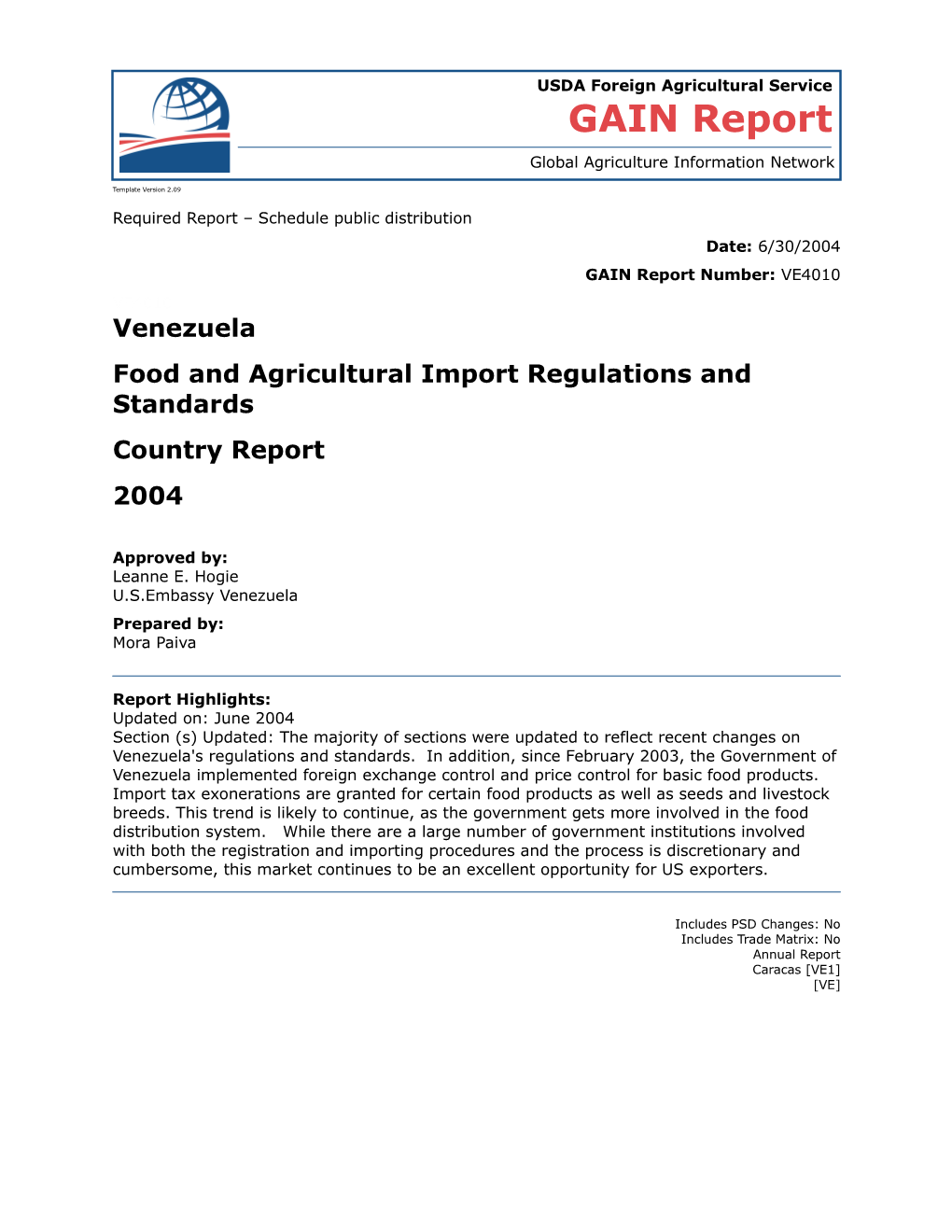 Food and Agricultural Import Regulations and Standards s9
