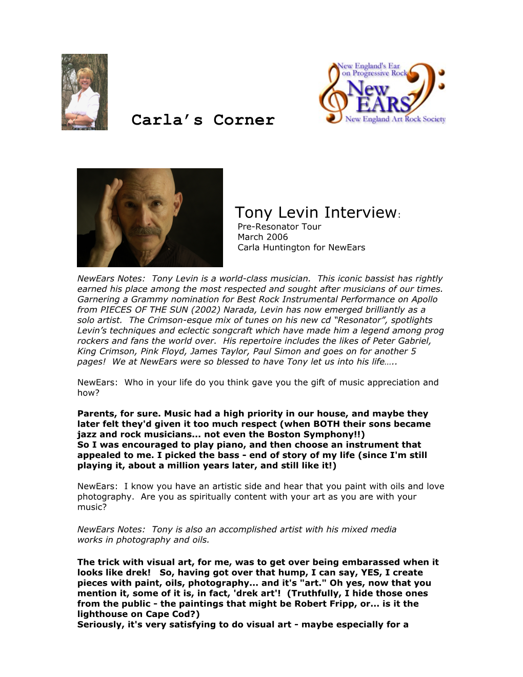 Tony Levin Interview