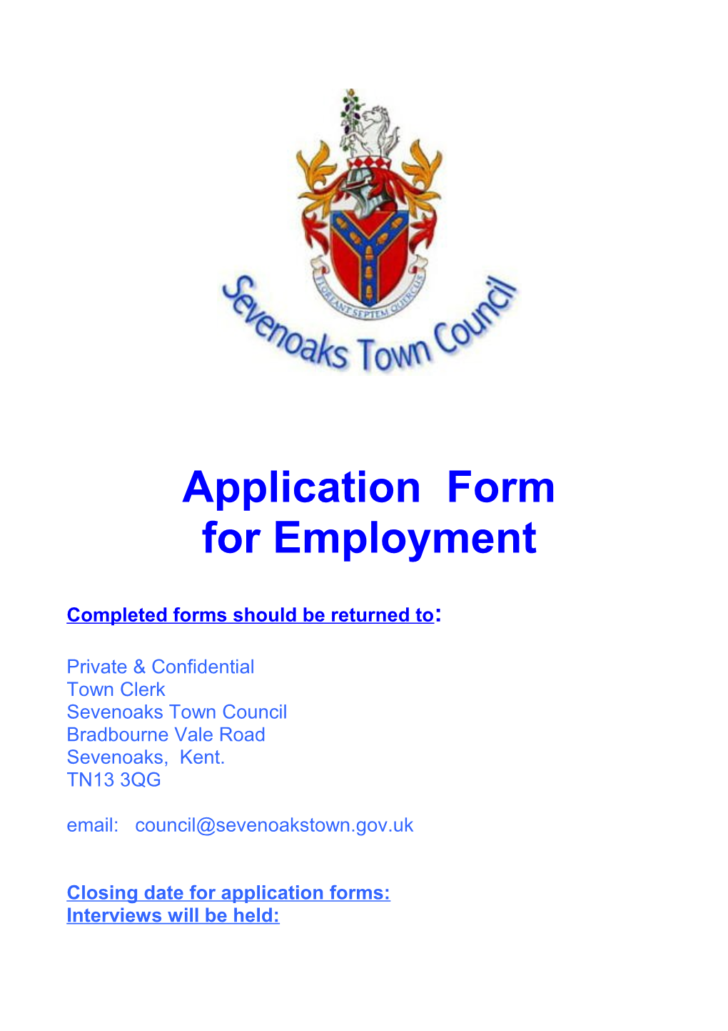 Completed Forms Should Be Returned To