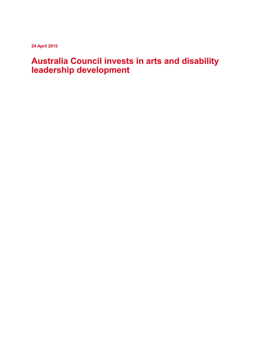 Australia Council Invests in Arts and Disability Leadership Development