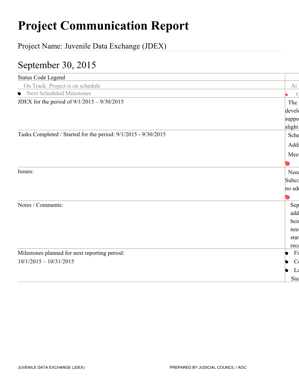 Project Name: Juvenile Data Exchange (JDEX)