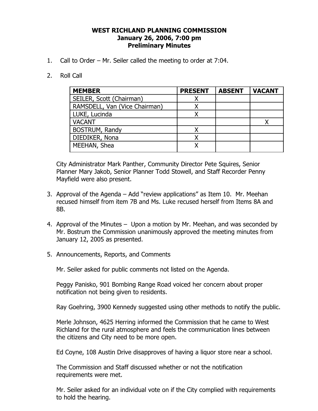 West Richland Planning Commission s2