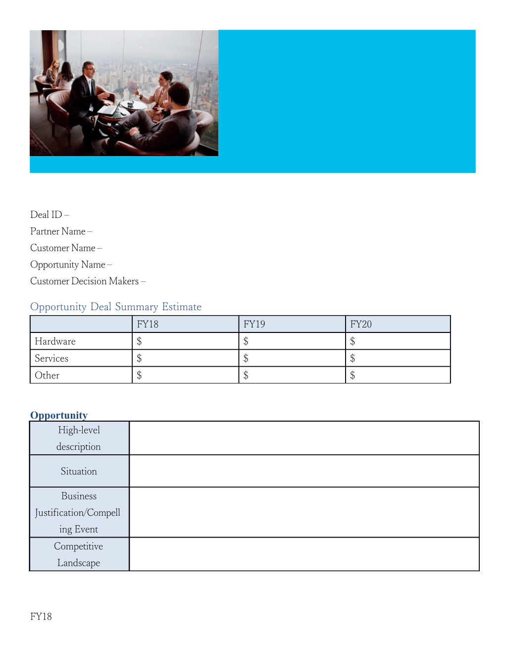 Opportunity Deal Summary Estimate