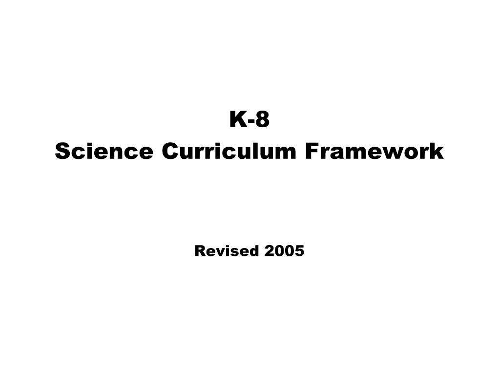 Science Curriculum Framework