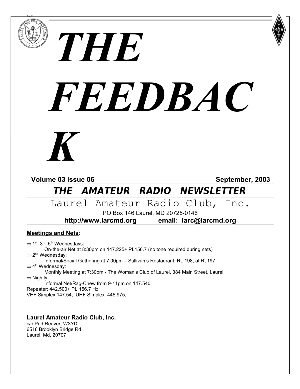 The Feedback September, 2003 Page 8