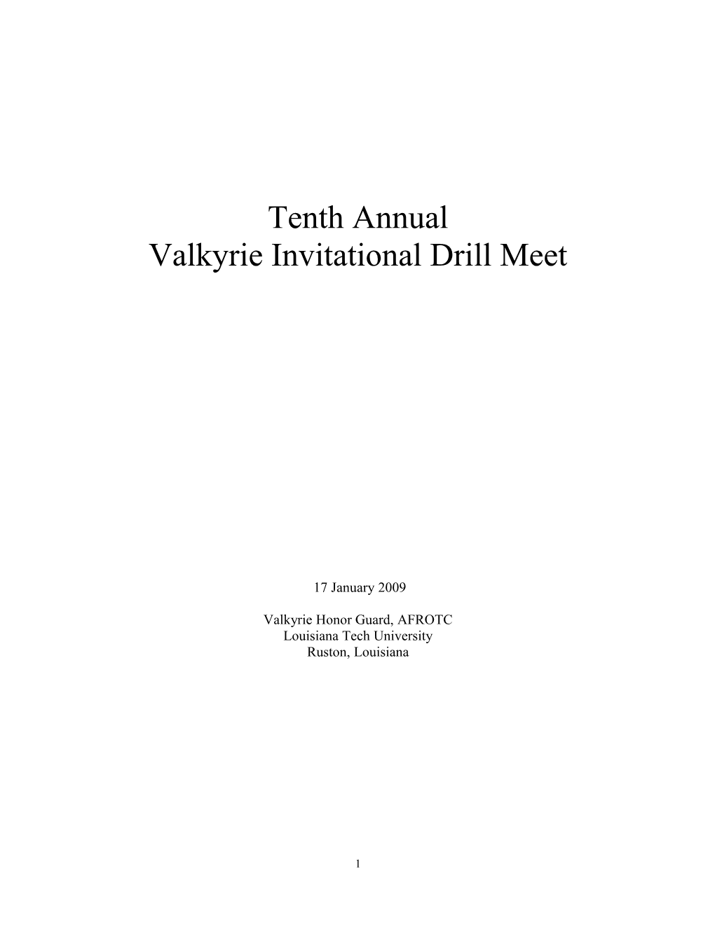 Valkyrie Invitational Drill Meet