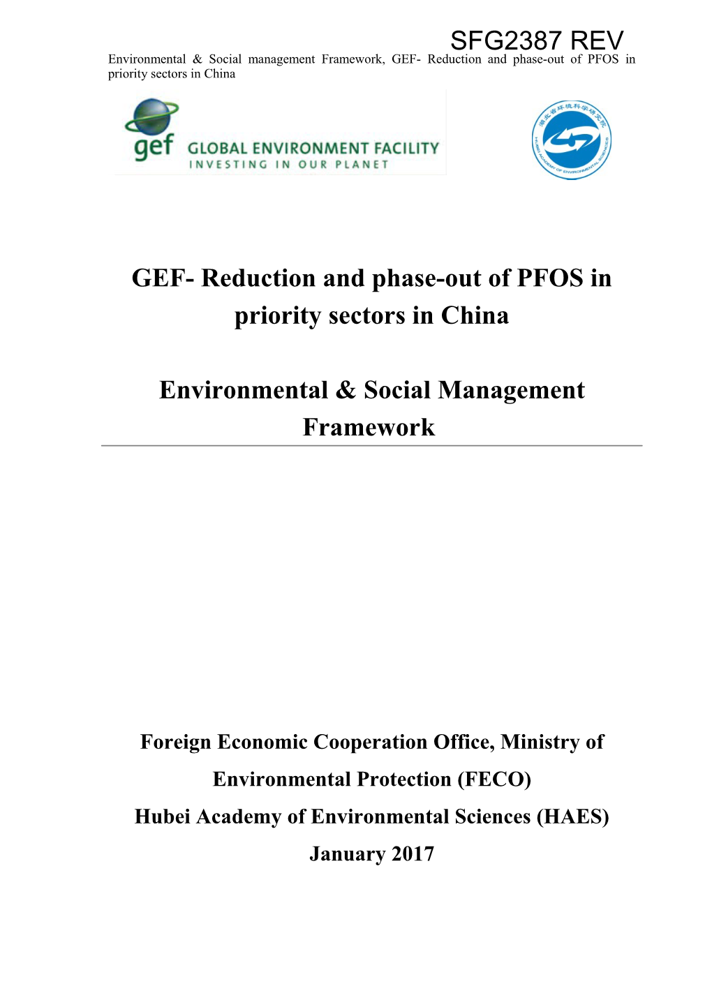 Part I Environmental Management Framework