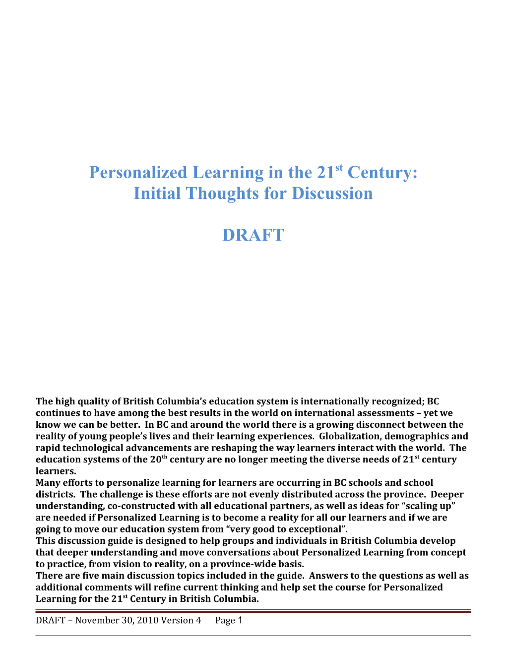 Personalized Learning for the 21St Century