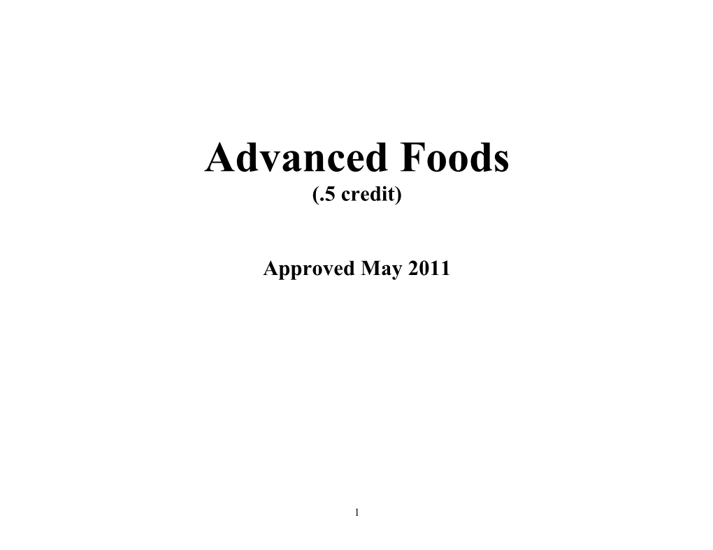 Course- Advanced Foods
