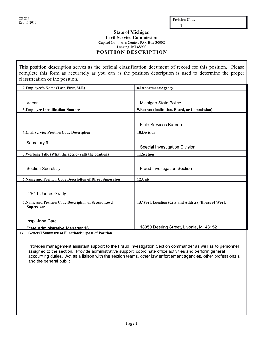 CS-214 Position Description Form s20