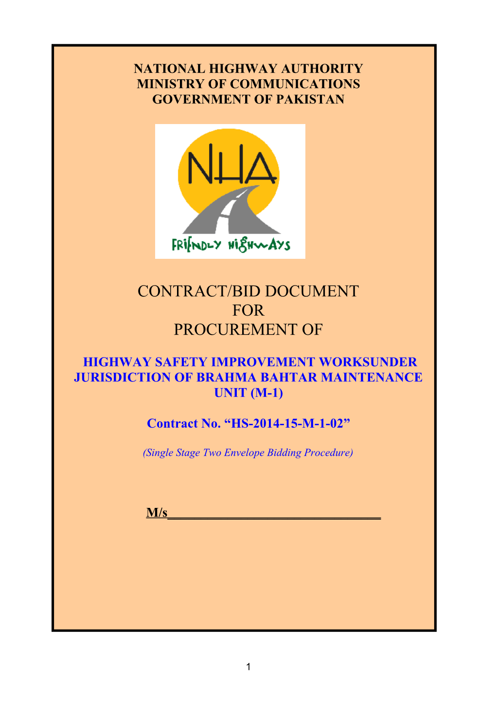 Standard Form of Bidding Documents for Procurement of Civil Works s2