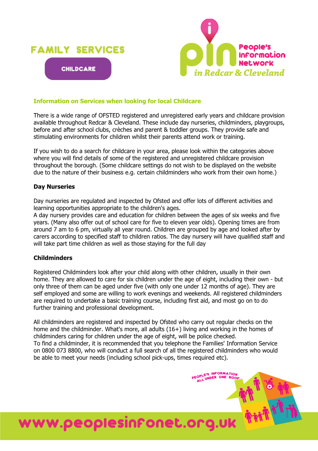 Information on Services When Looking for Local Childcare