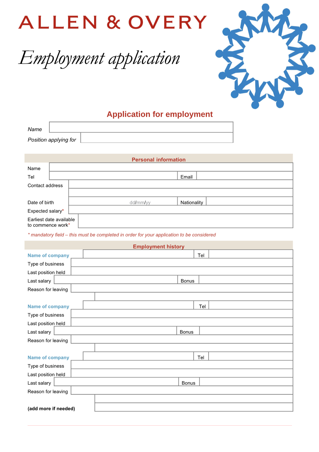 Application for Employment s32