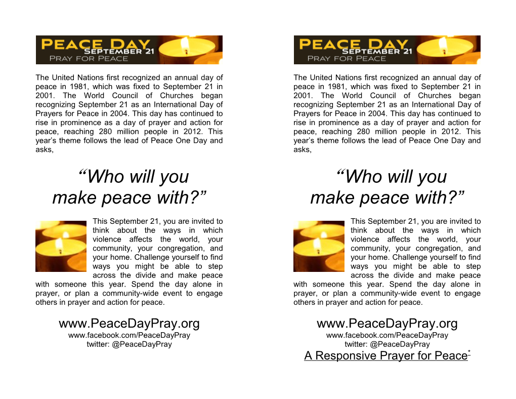 Make Peace With?