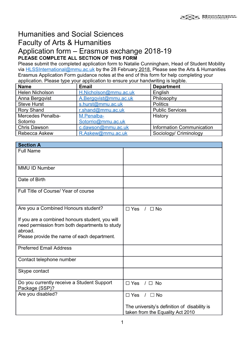 Please Complete All Section of This Form