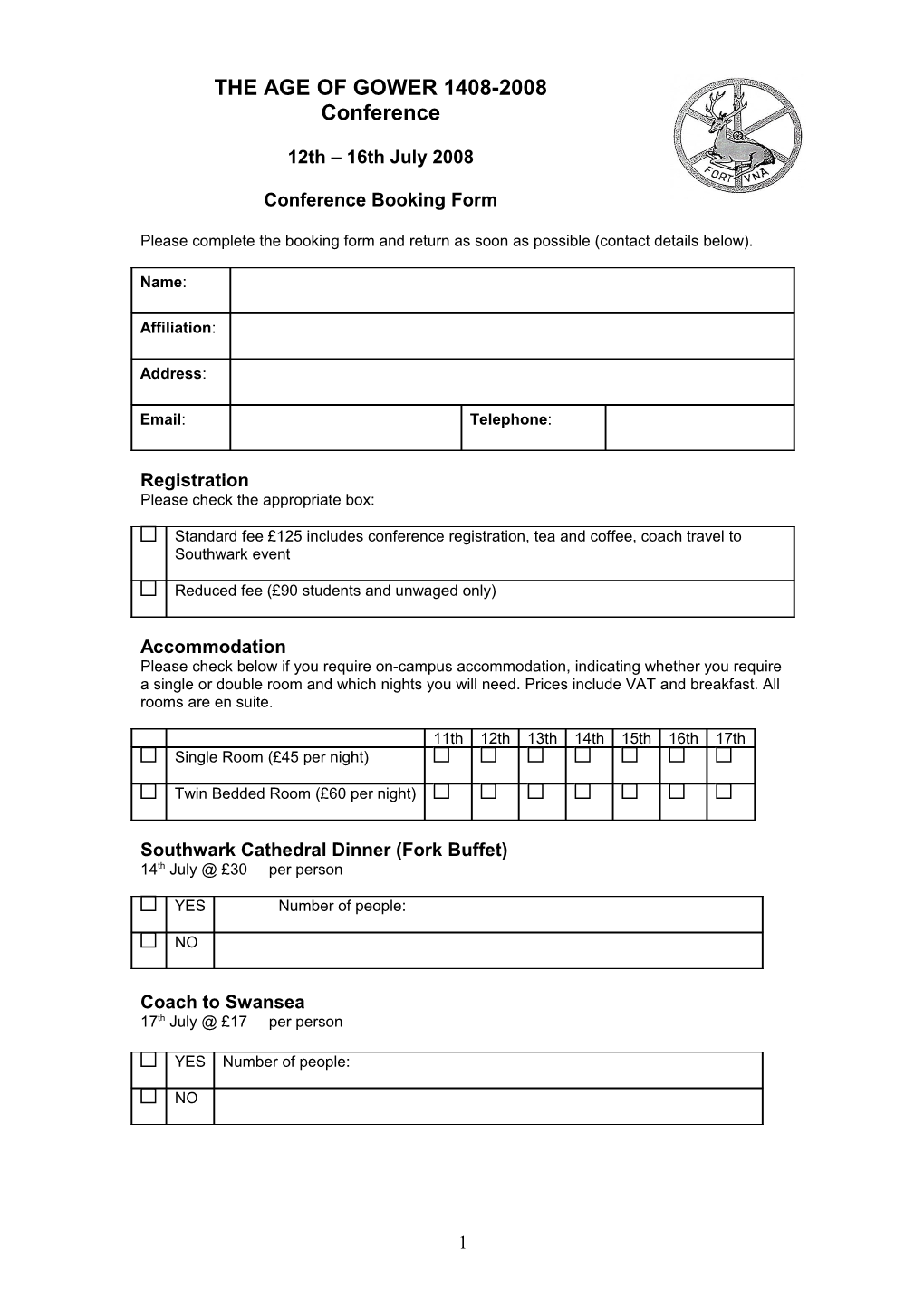 Please Complete the Form and Return It to A