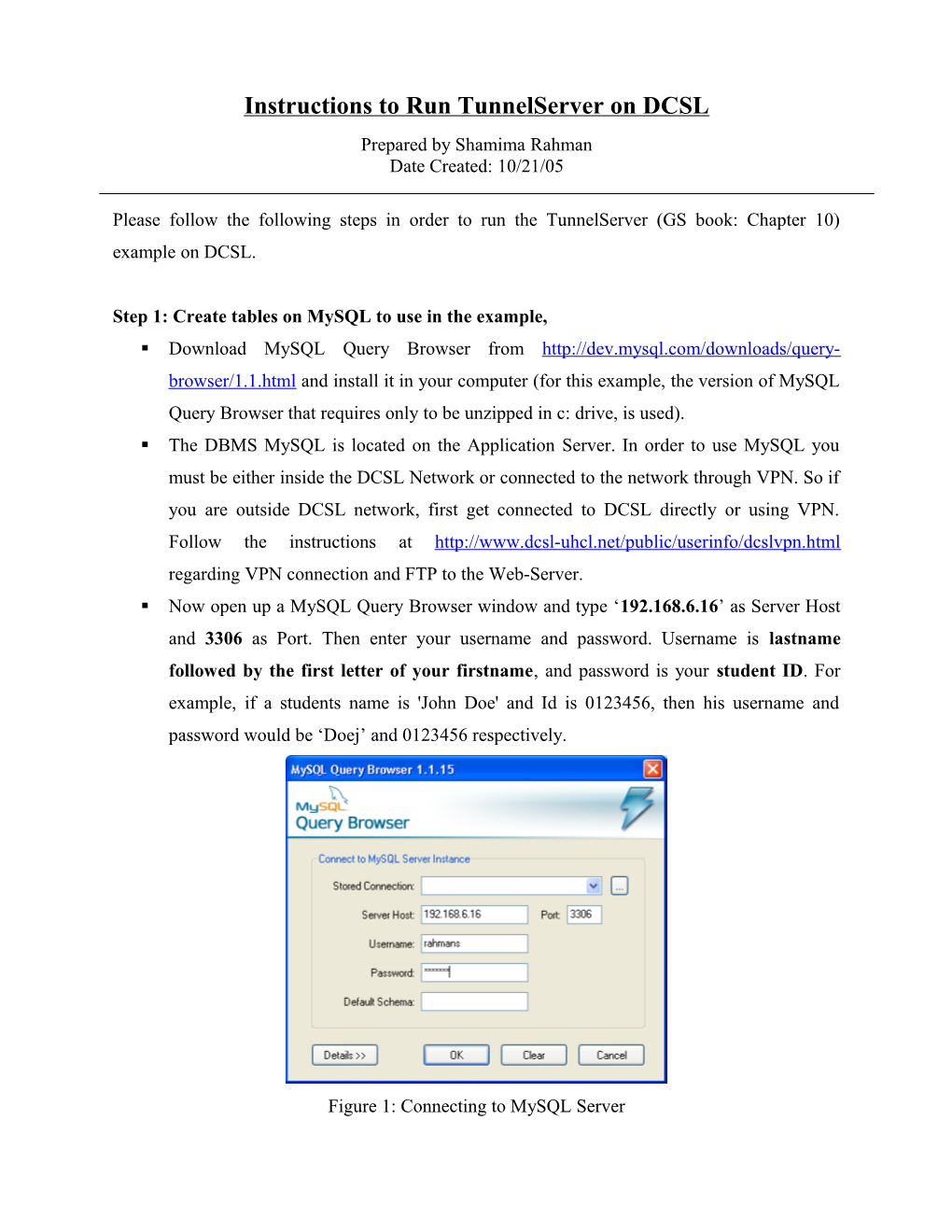 Instructions to Run Tunnelserver on DCSL