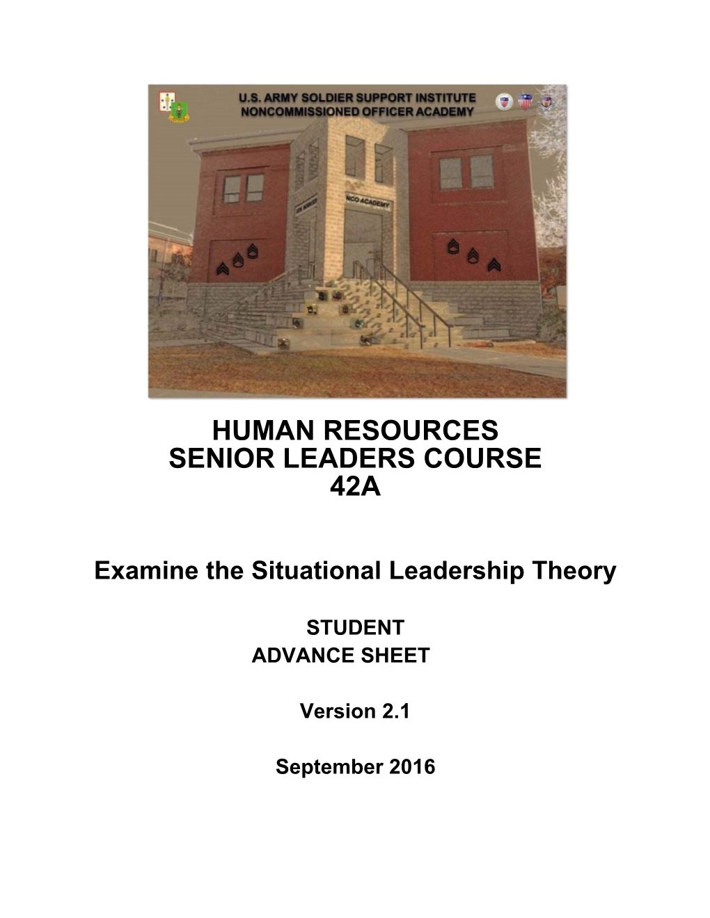 Examine The Situational Leadership Theory Advance Sheet