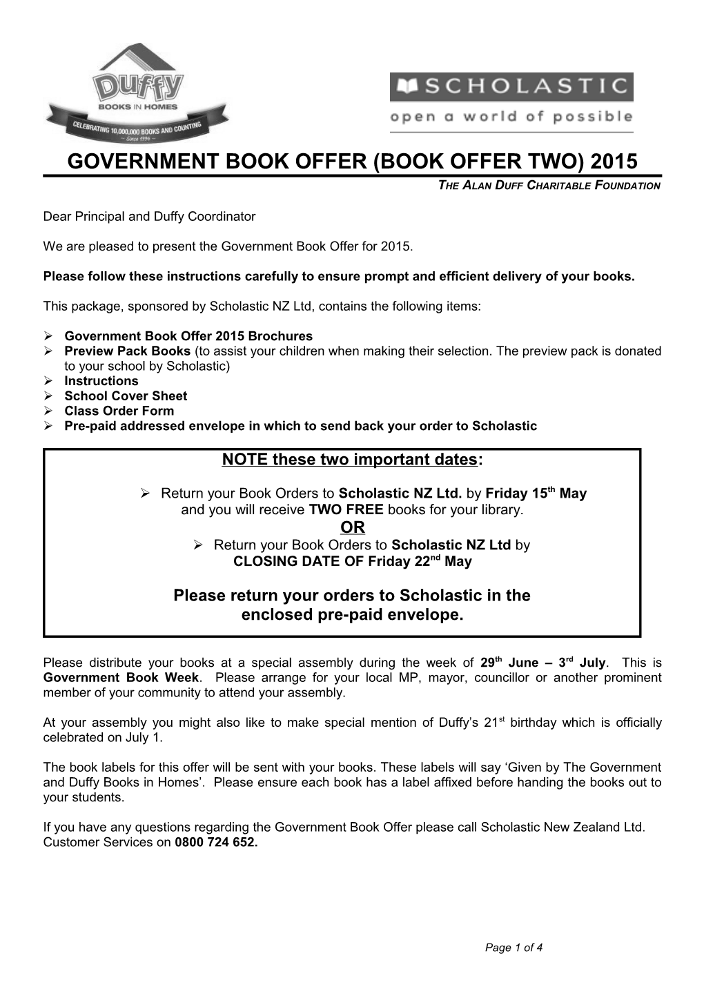Government Book Offer (Book Offer Two) 2015