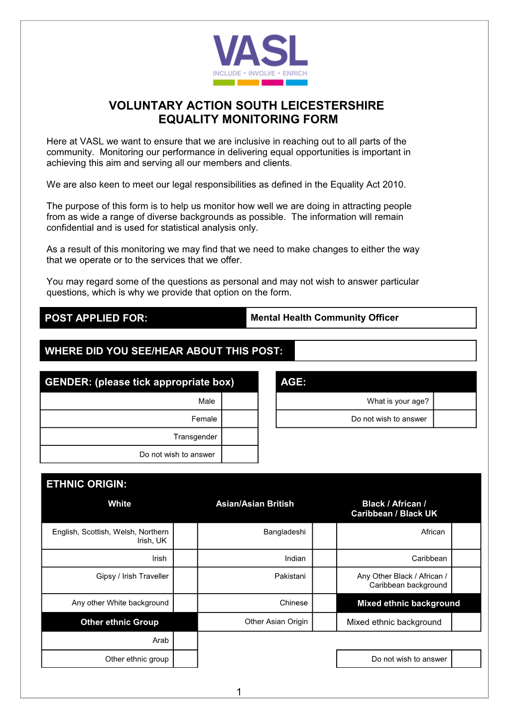 Voluntary Action South Leicestershire