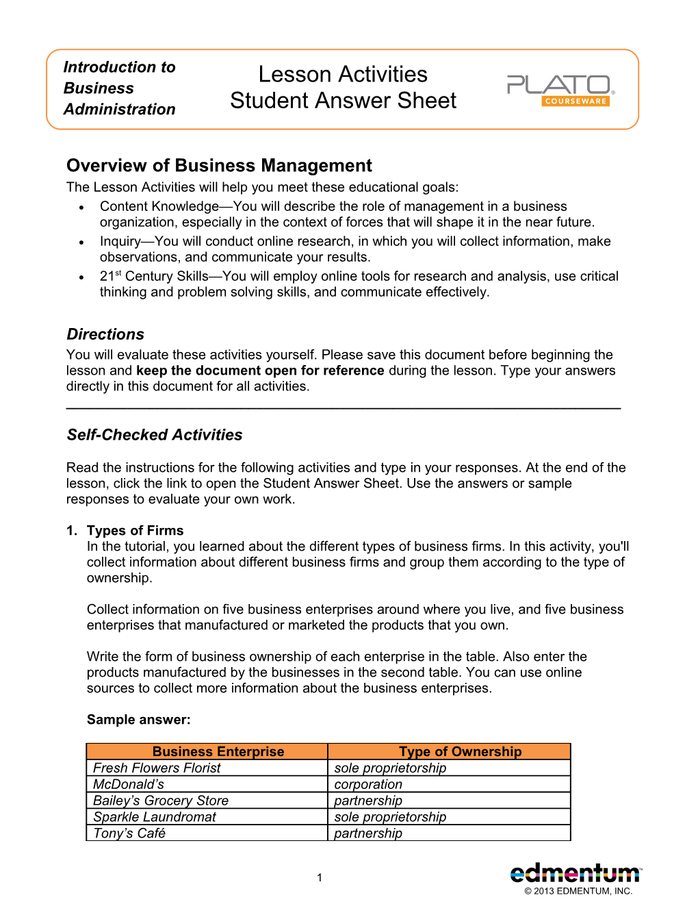 Overview Of Business Management