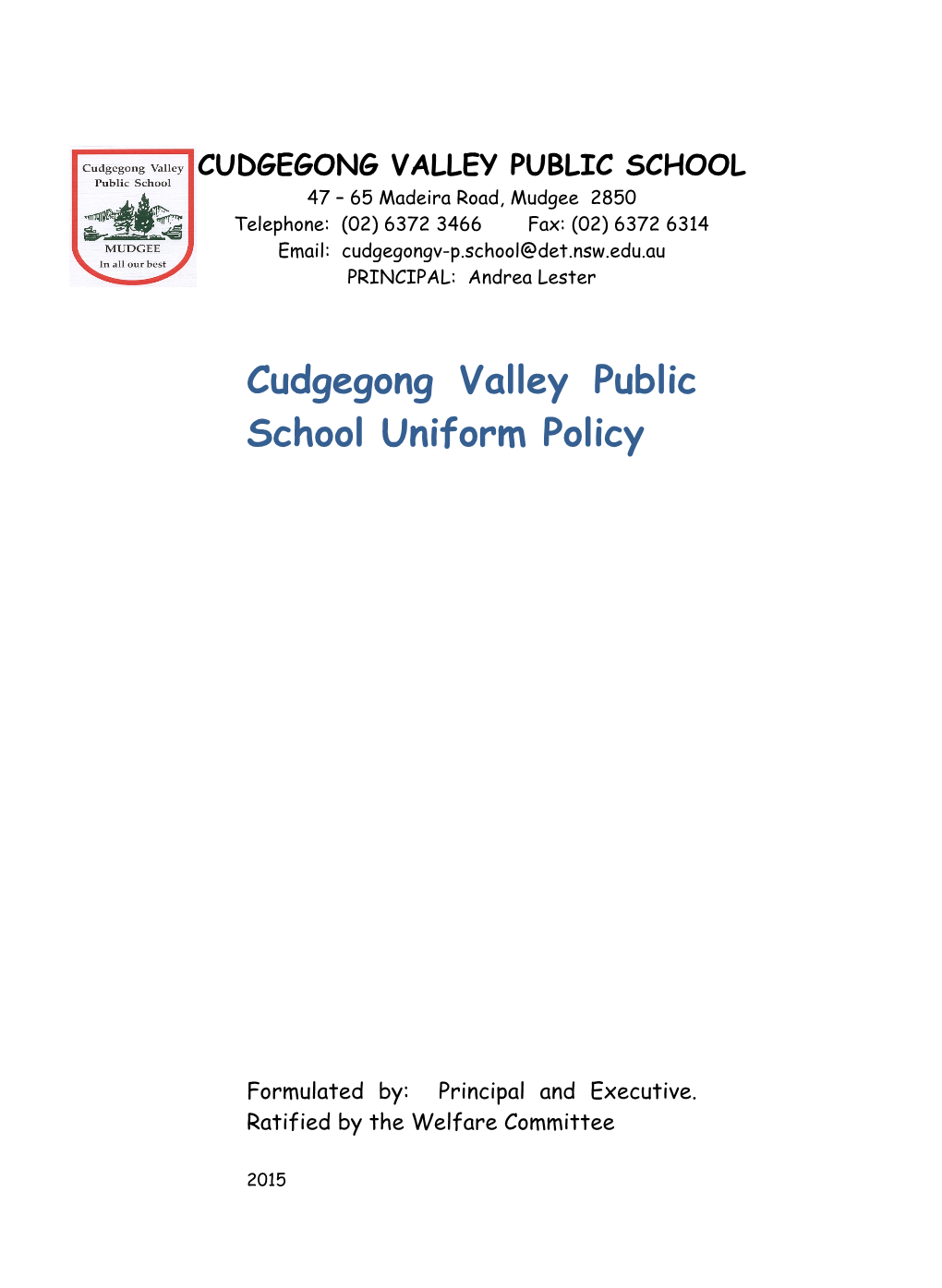 Hay Public School Uniform Policy