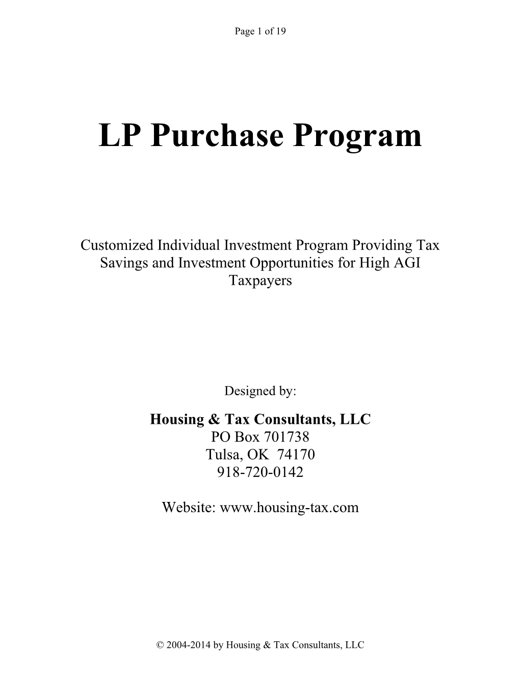 LP Purchase Program