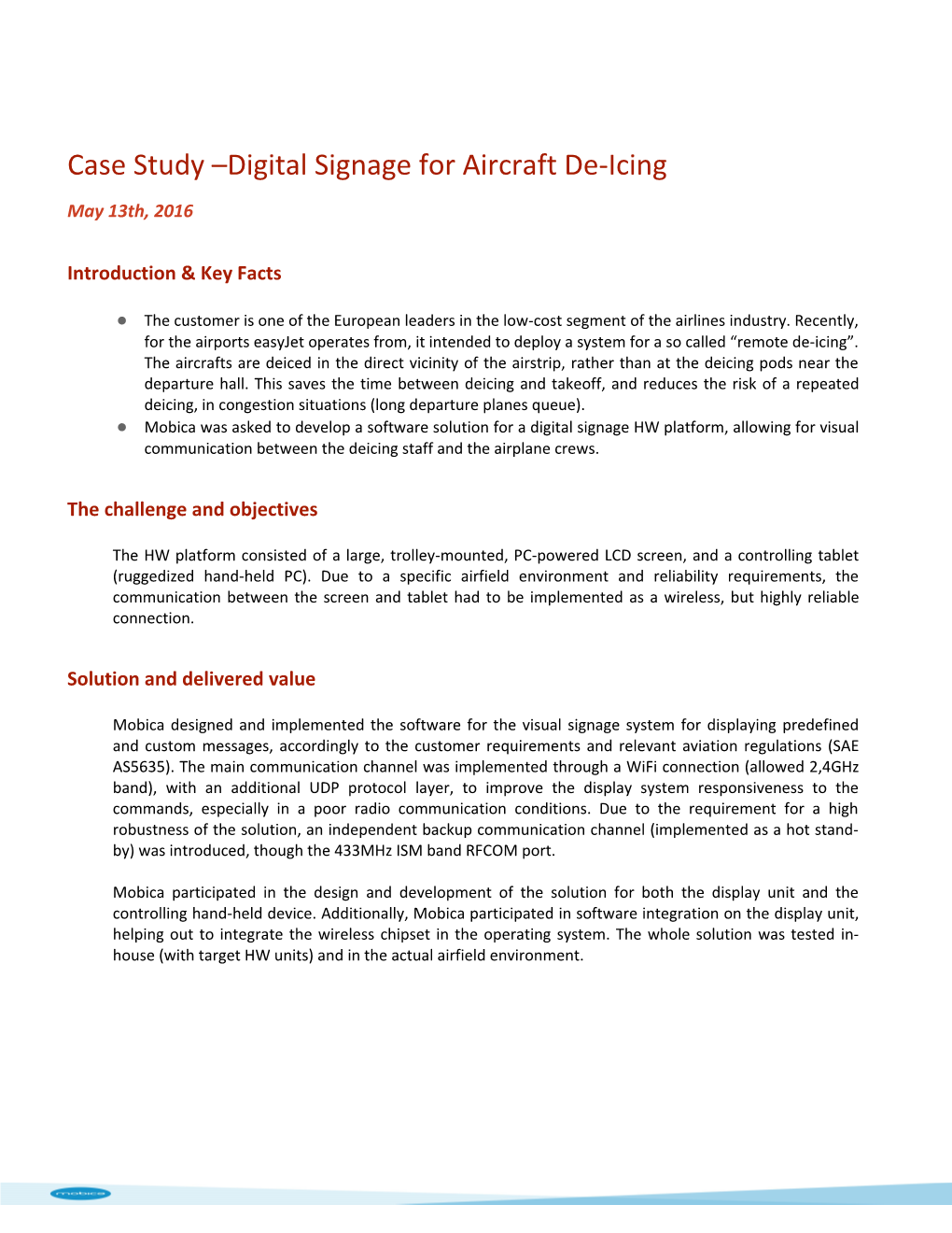 Case Study Digital Signage for Aircraft De-Icing