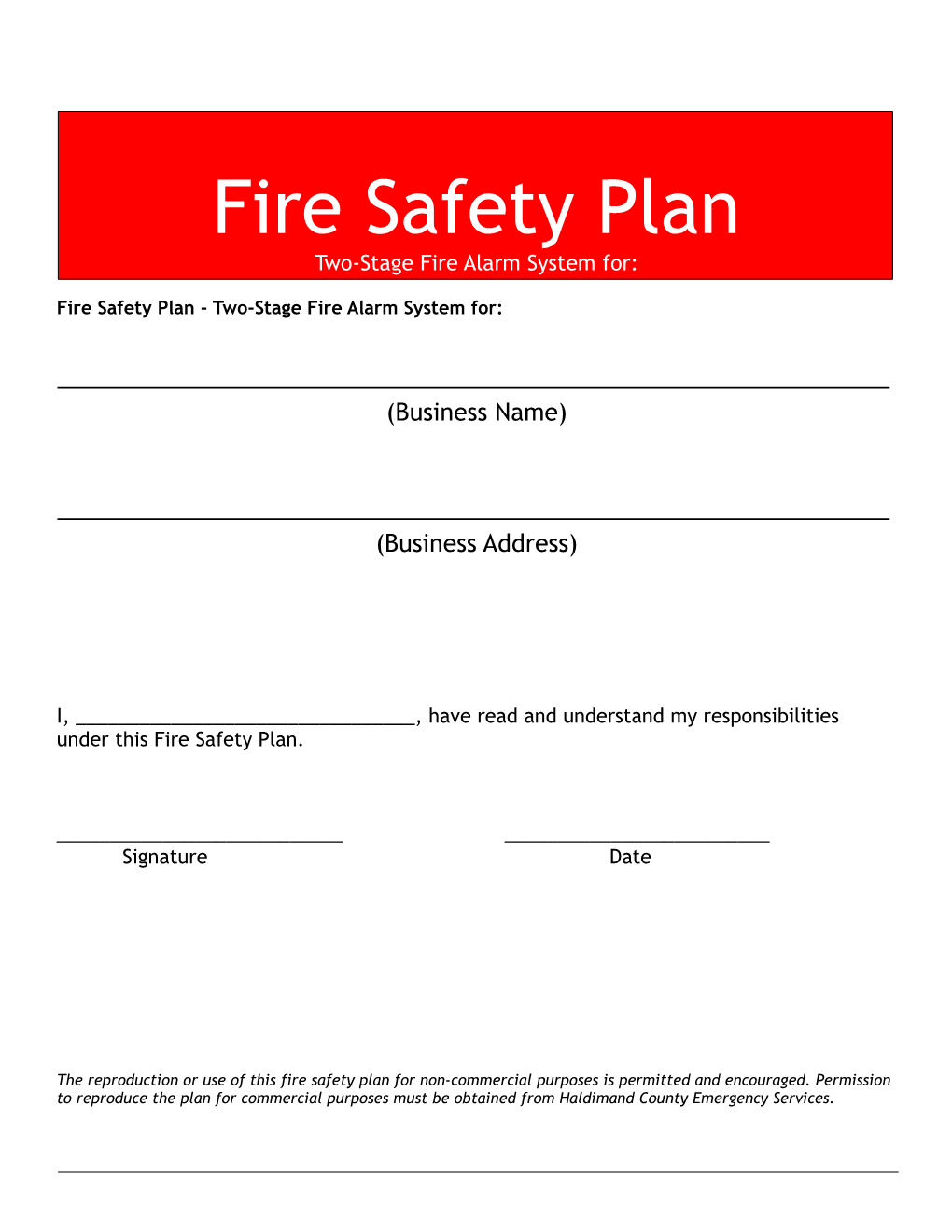 Fire Safety Plan - Two-Stage Fire Alarm System For