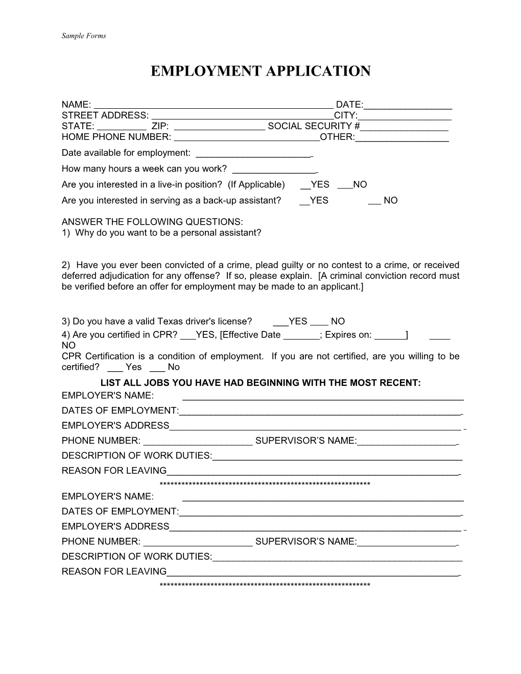 Employment Application s14