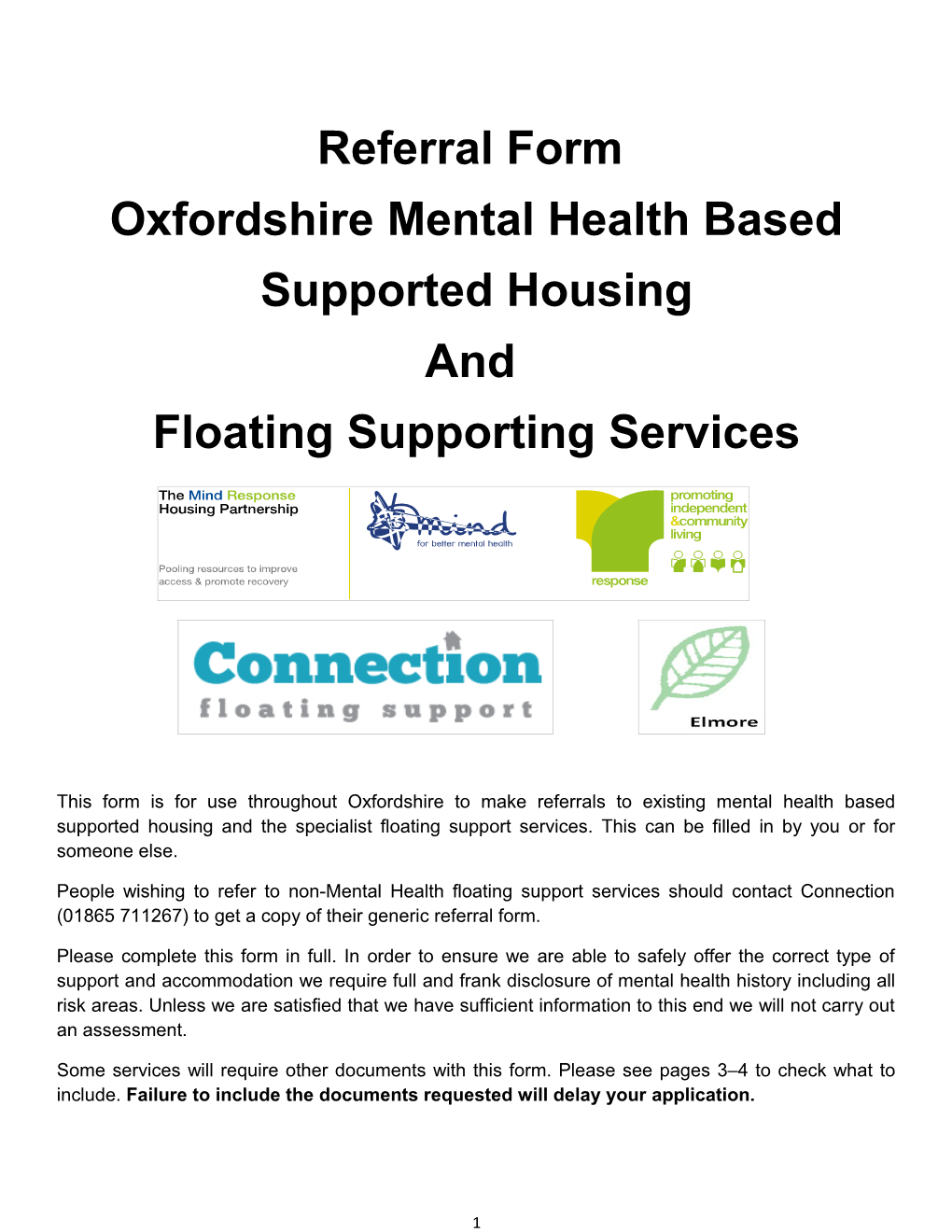 Oxfordshire Mental Health Based