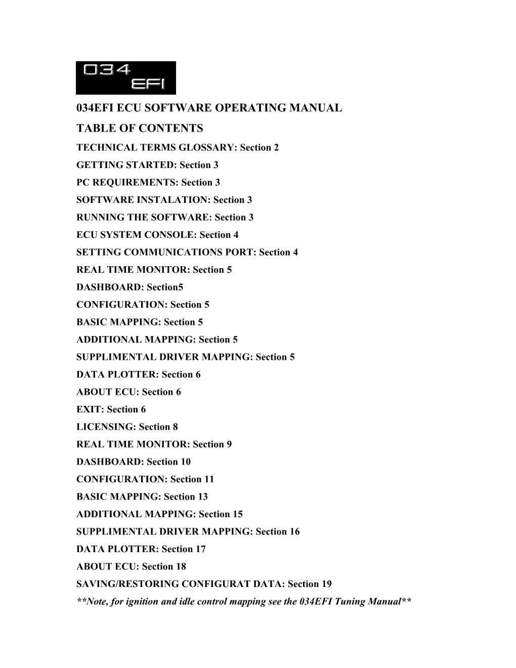 Ecu32 Software Operating Manual