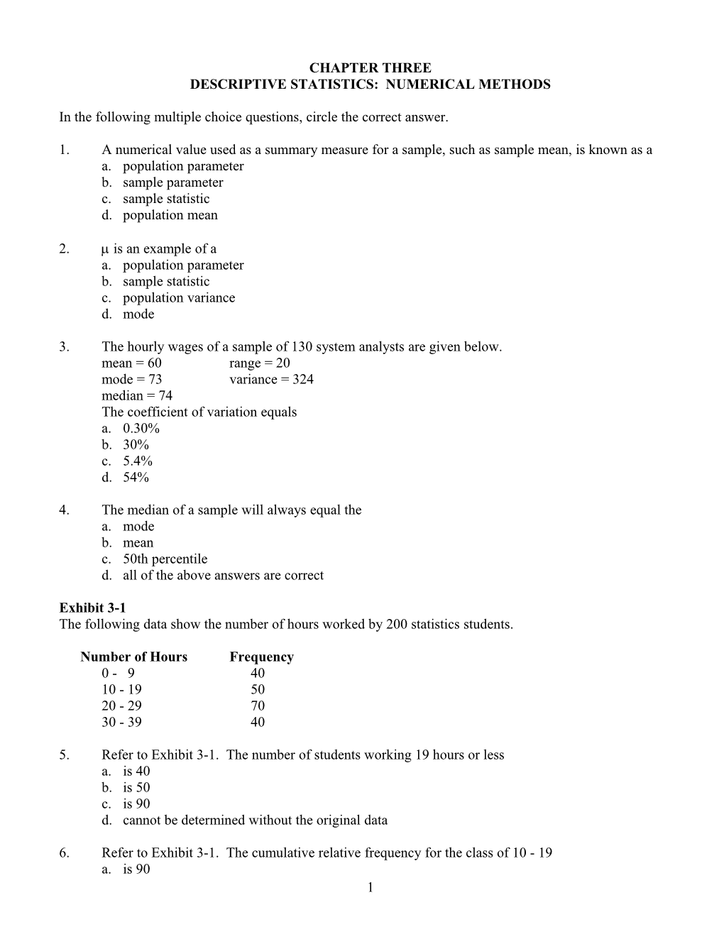 Descriptive Statistics: Numerical Methods 11