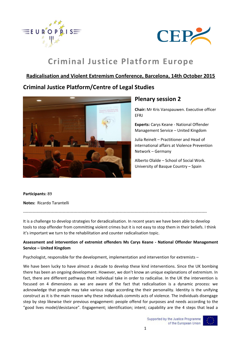 Criminal Justice Platform Europe s1