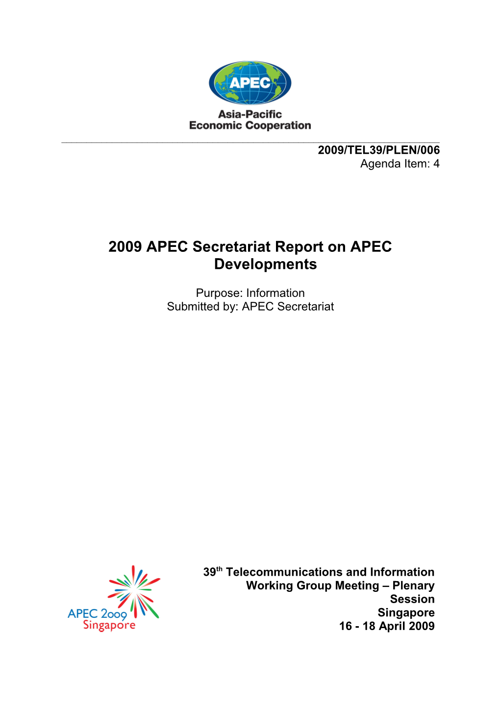 APEC Sec Rep on APEC Dev