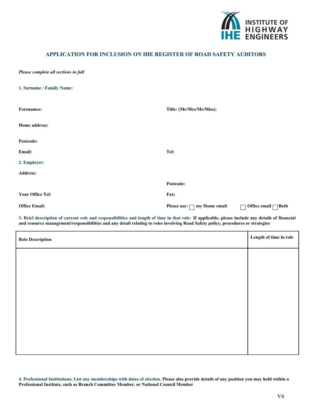 Application to Join IHIE Register of Rsas