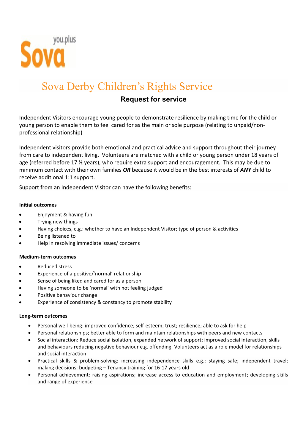 Sova Derby Children S Rights Service