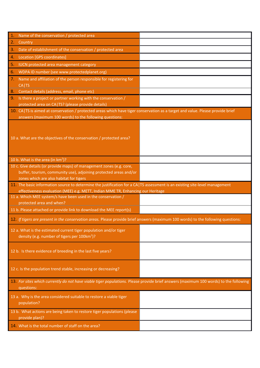 CA TS Engagement Form