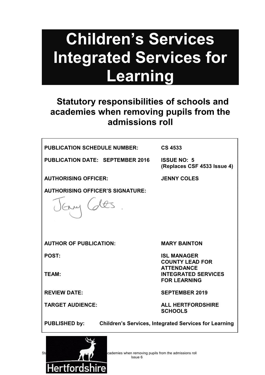Integrated Services for Learning
