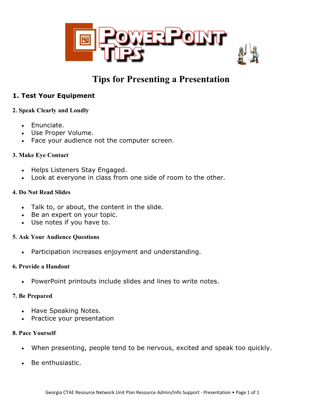 Tips for Presenting a Presentation