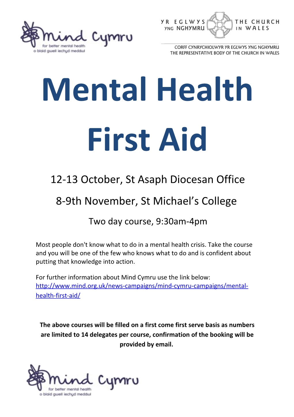 12-13 October, St Asaph Diocesan Office